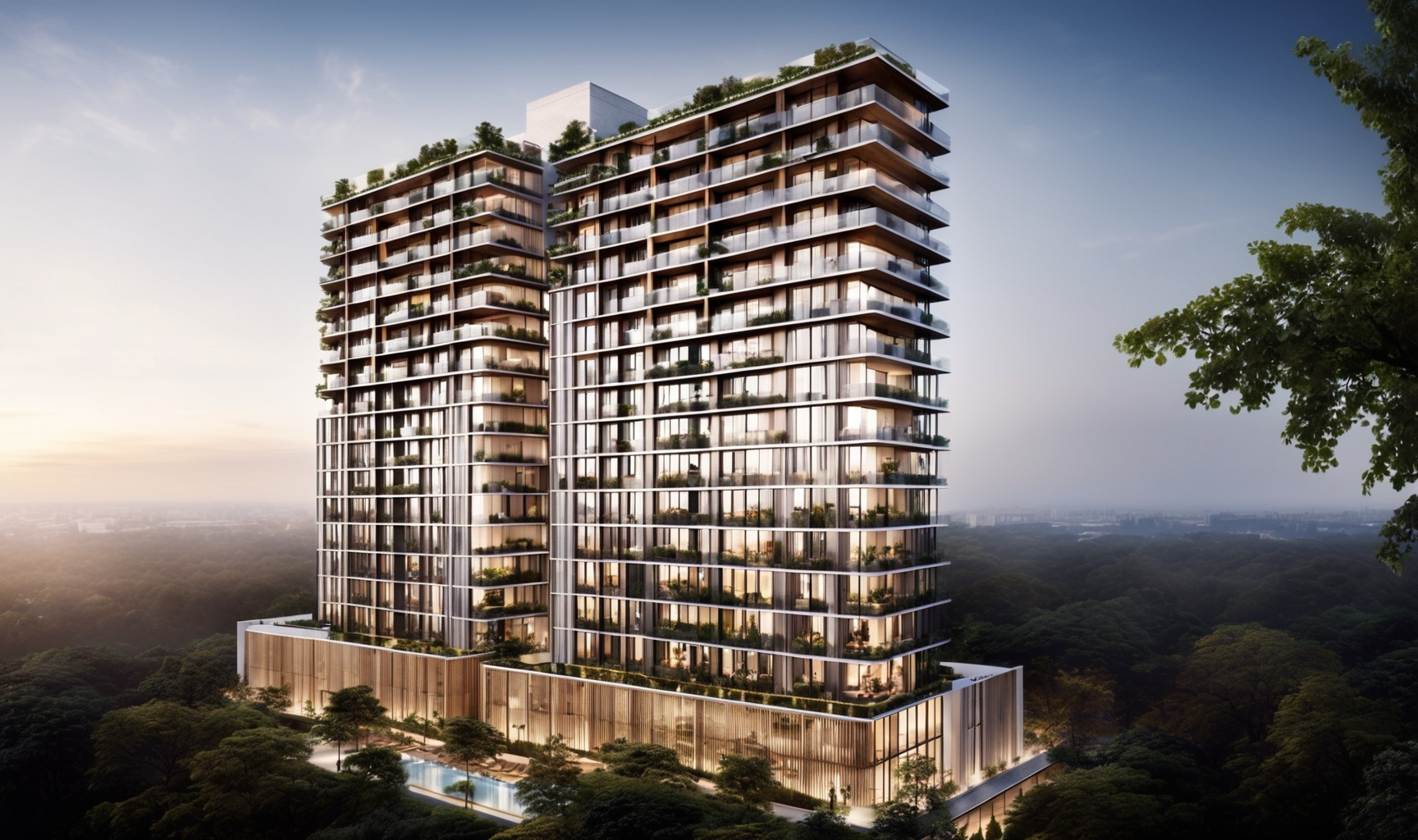 Edificio de apartamentos de alta densidad y gran altura en zona exclusiva de la ciudad