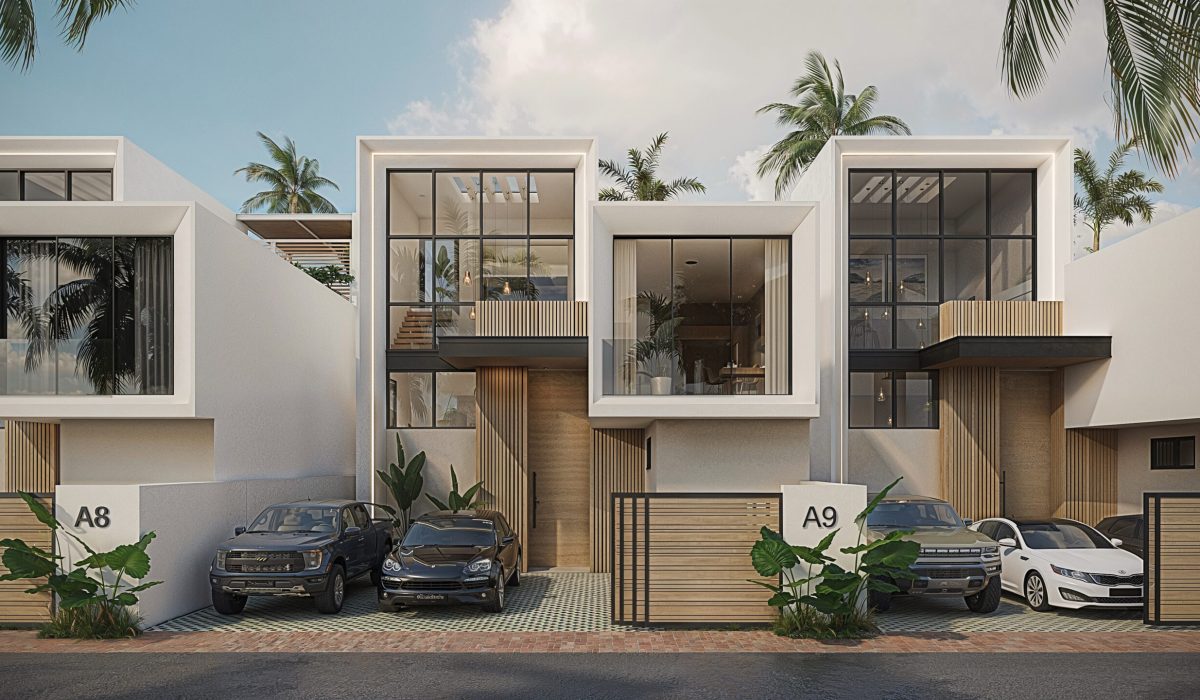 Fachada de residencias exclusivas de descanso en la playa