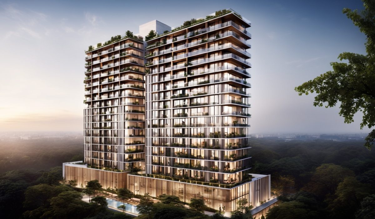 Edificio de apartamentos de alta densidad y gran altura en zona exclusiva de la ciudad